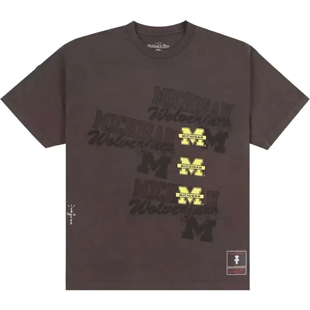 Cactus Jack Travis Scott x Mitchell & Ness T-Shirt Michigan Limited Ed Size M
